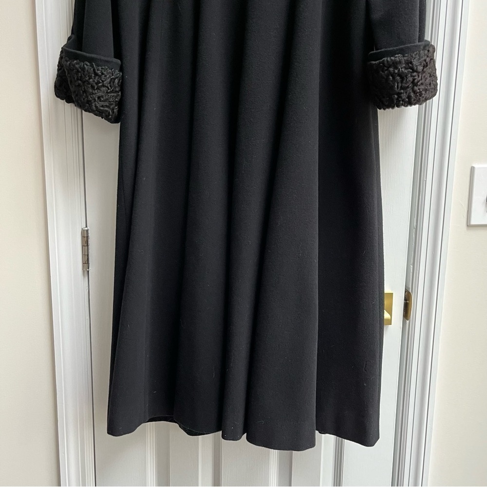 🚫SOLD🚫 [vintage] curly lambswool longline coat 1980s black - Picture 8 of 11